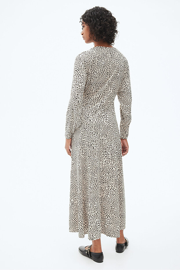 Kayık Yakalı Elbise - 5