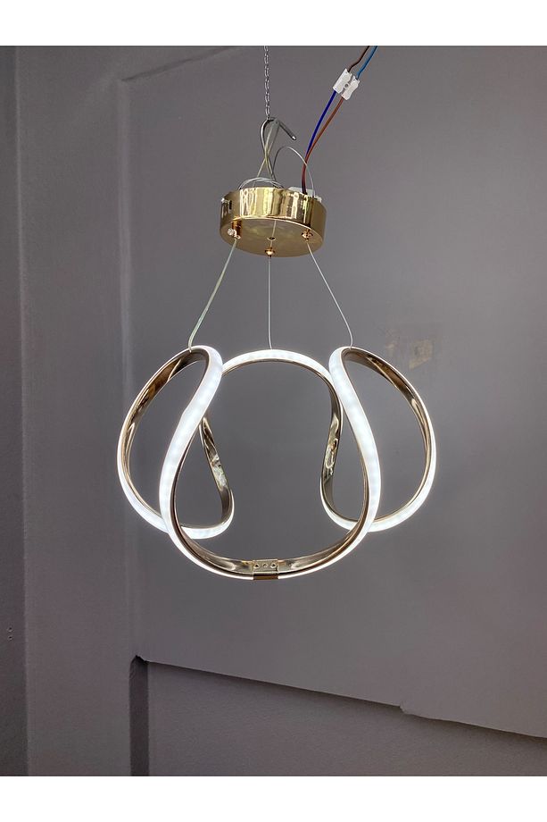 Yüksek Aydınlatmalı Damla Model gold kaplama sarkıt modern 3 renk led avize - 1