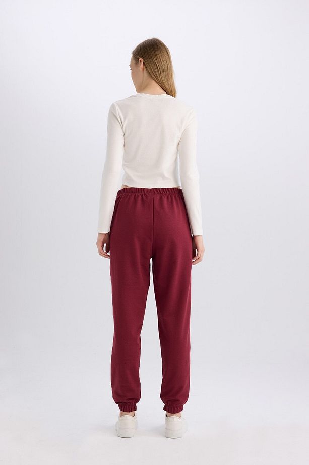 Bordo Jogger Eşofman Altı Cepli Esnek Belli Bağcıklı Dar Paça Uzun Boy E5976ax25sp - 5