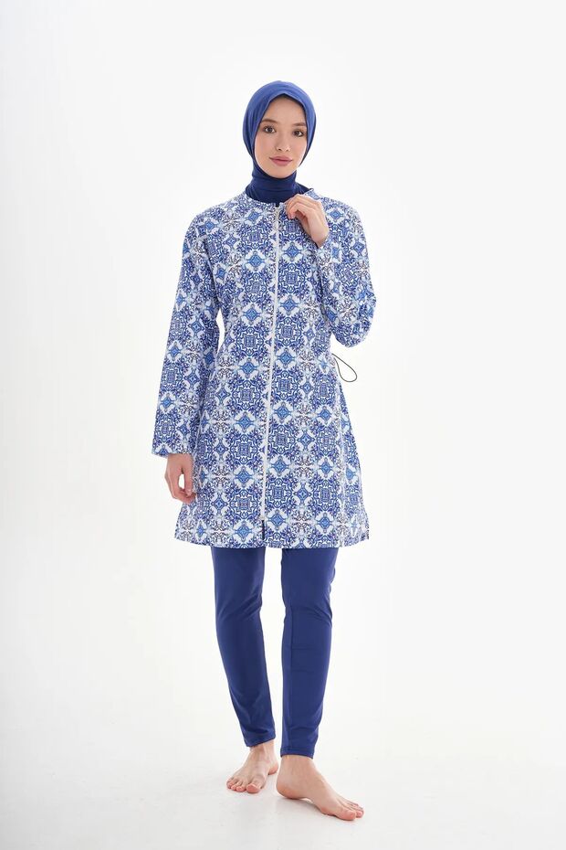 Boneli Wodoodporny Spadochron Całkowicie Zakryte Legginsy Hidżab Kostium Kąpielowy - 2