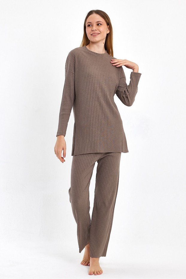 Women's Toprak Women's Ribbed Report & Sweatpants, Casual Home Wear Pajamas Set