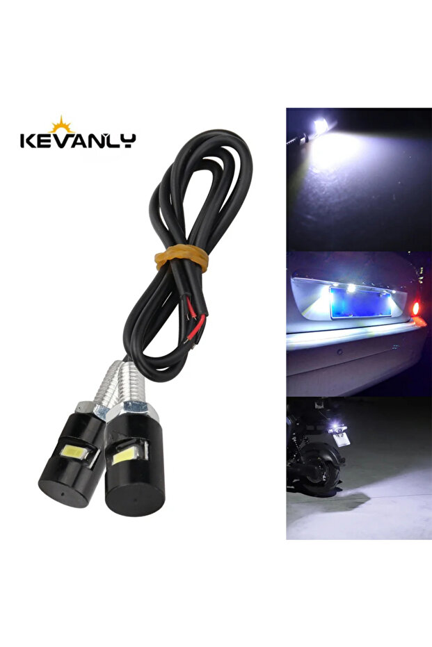 2pcs 2psc 1.5W Eagle Eye Lamp LED Car Auto Motorcycle Tail Number Universal Screw Bolt Light DRL Lic