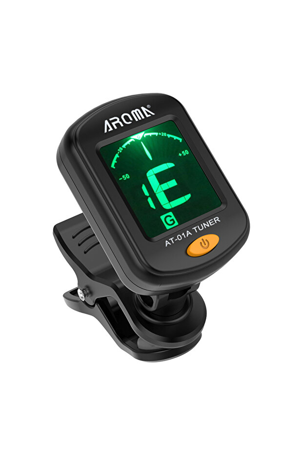 1pcs AROMA AT-01A Rotatable Clip-on Tuner LCD Display Universal Guitar Tuner for Chromatic Guitar Ba