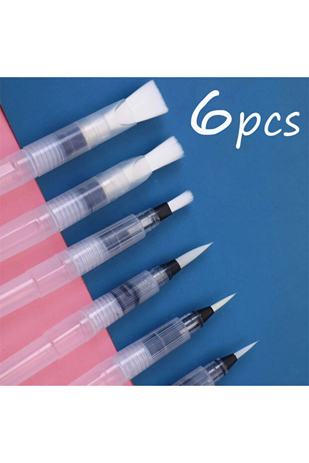 6pcs Brush 150mm 6/12/18Pcs Watercolor Brush Set With White Nylon Hair And Water Storage Function, A