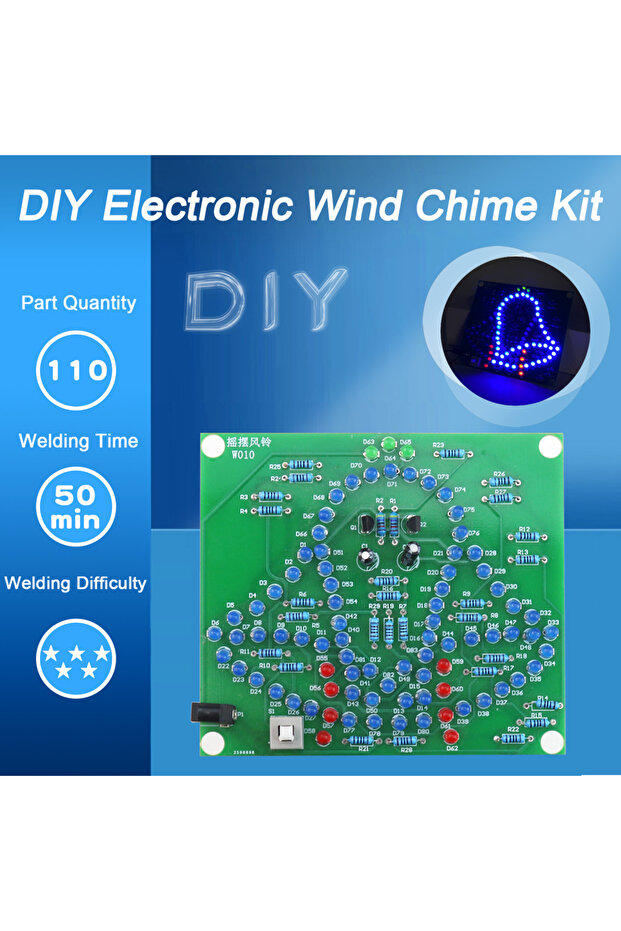 Laboratory Swing Bells DIY Windbell Fun Soldering Electronic Swing Bells Wind Chime 95 LEDs Flash...