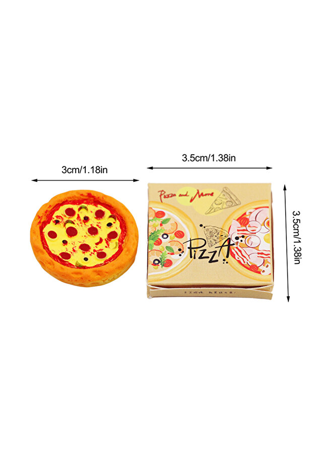 one size 1Set 1:12 Dollhouse Miniature Pizza with Packing Box Model Kitchen Food Accessories For Dol