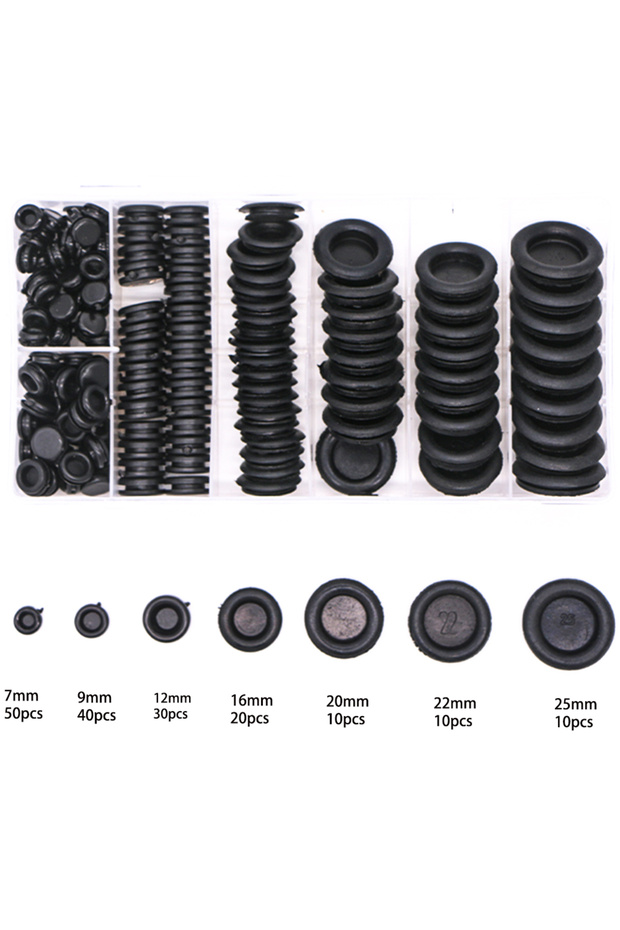 170pcs/Sets Waterproof Protect Wire Tool 7 Sizes Sealing Cables Grommet Kit Electrical Pl...