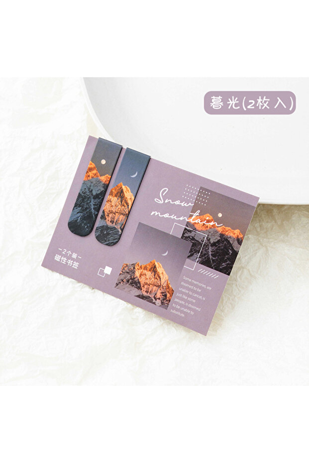 C JIANQI 2 قطعة/حزمة علامة مرجعية مغناطيسية جميلة المناظر الطبيعية الغيوم نمط أدبي بسيط علامة مرجعية للقراءة.