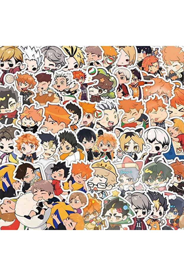 Bandai 60PCS 10/30/60PCS Cute Cartoon Haikyuu!! Stickers Anime DIY Skateboard Laptop Phone Cool Tobi