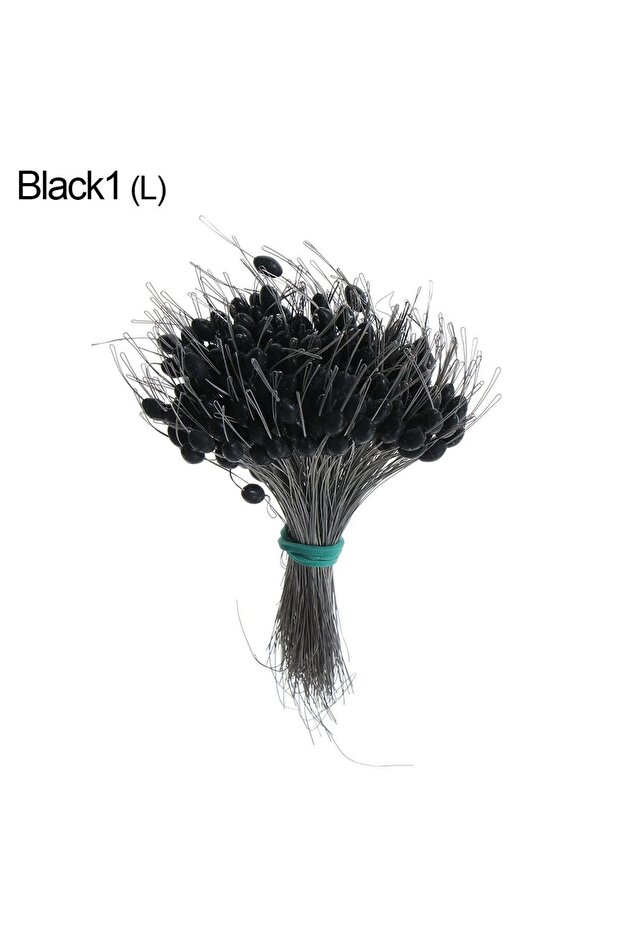 L-black 1 300pcs/pack Black Float Fishing Bobber Silicone Stopper Space Bean Connector Fishing Line