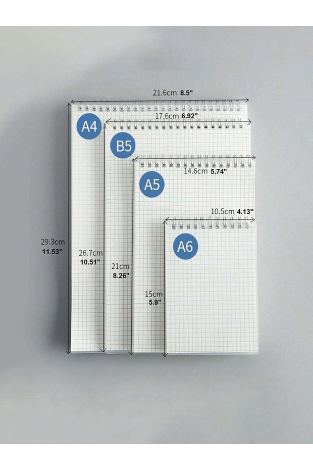 A4 A4 A5 B5 Spiral book coil Notebook 120 Sheets 240 Pages Grid Notebook PP Cover - 8