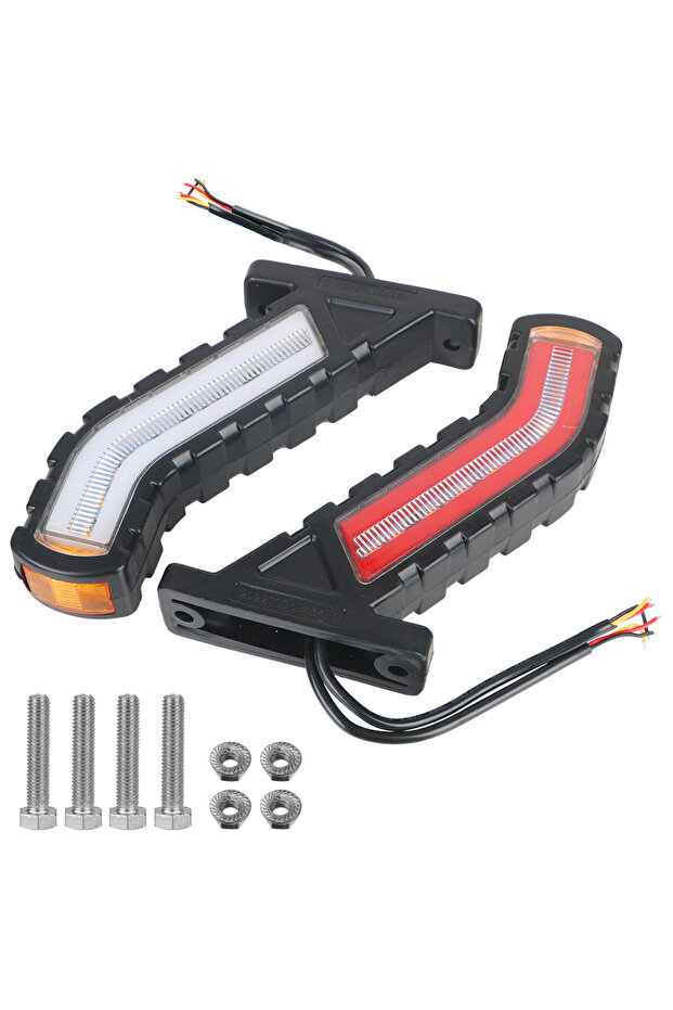 2 Pcs LED Side Marker Lights 12V 24V 2 Pcs Waterproof Flowing Water Effect Turn Signal Lamp Universa