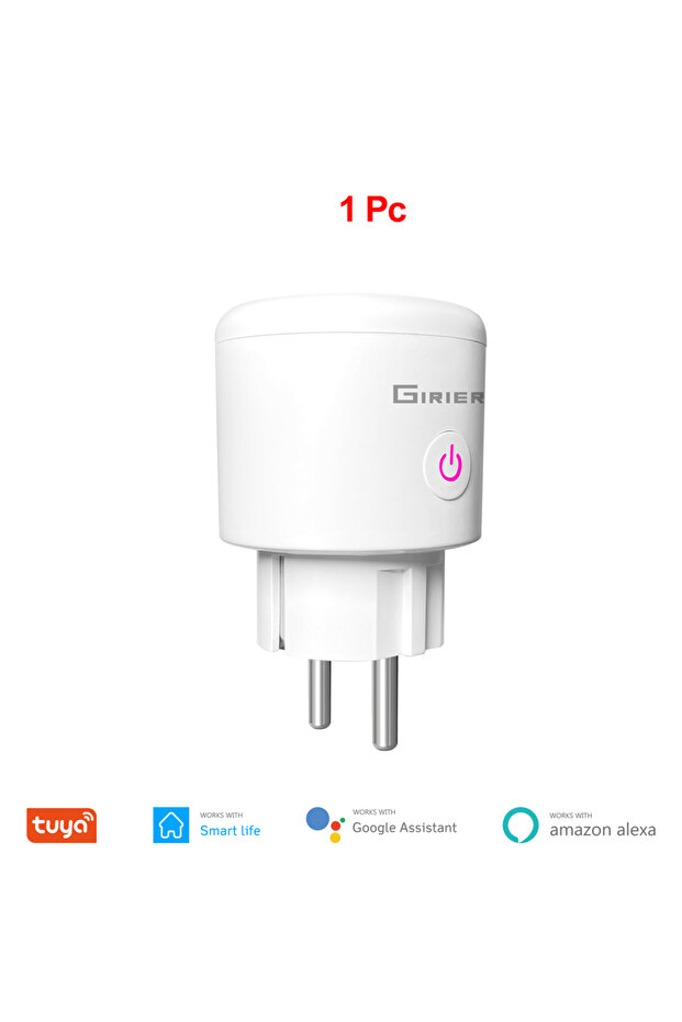 1 قطعة 20A Tuya Wifi Smart Plug EU مع وظيفة مراقبة الطاقة ومقبس التحكم عن بعد لتطبيق Smart Life - 1