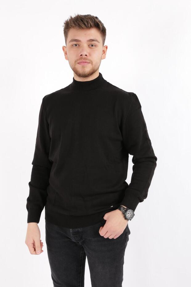 Yarım Balıkçı Triko Siyah - 1