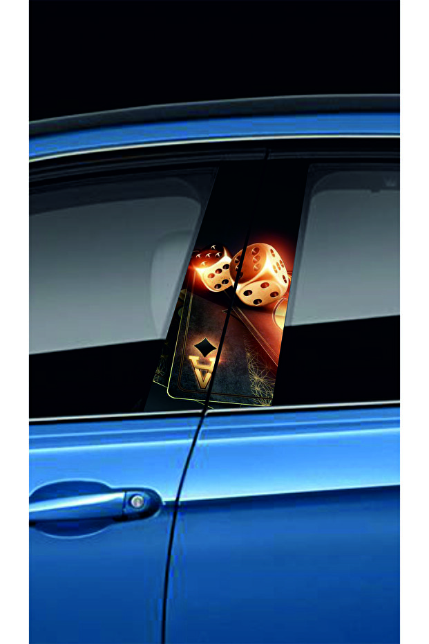Car Door Post Cover Foil (Right Left Set) (2 Pieces) - 22X52 cm