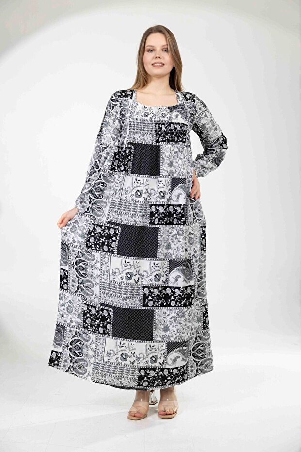 Women's Long Sleeve Plus Size Summer Woven Dress