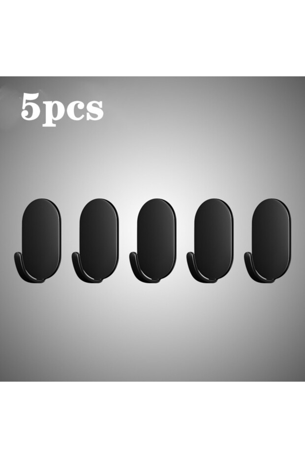 5pcs-Black 5/10Pcs Self-Adhesive Wall Hooks Door Keys Clothes Hanger Robe Hook Coat Rack Towel Holde