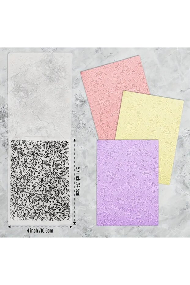 black 1Pc Embossing Folder Leaf Background Pattern Plastic Embossing Folder Machine Template for Car - 8