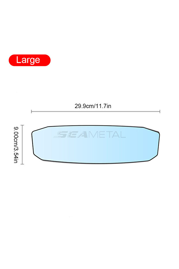 large SEAMETAL Car Rearview Mirror Wide Angle Rear View Mirror HD Glass 30cmX9cm Large Vision Univer