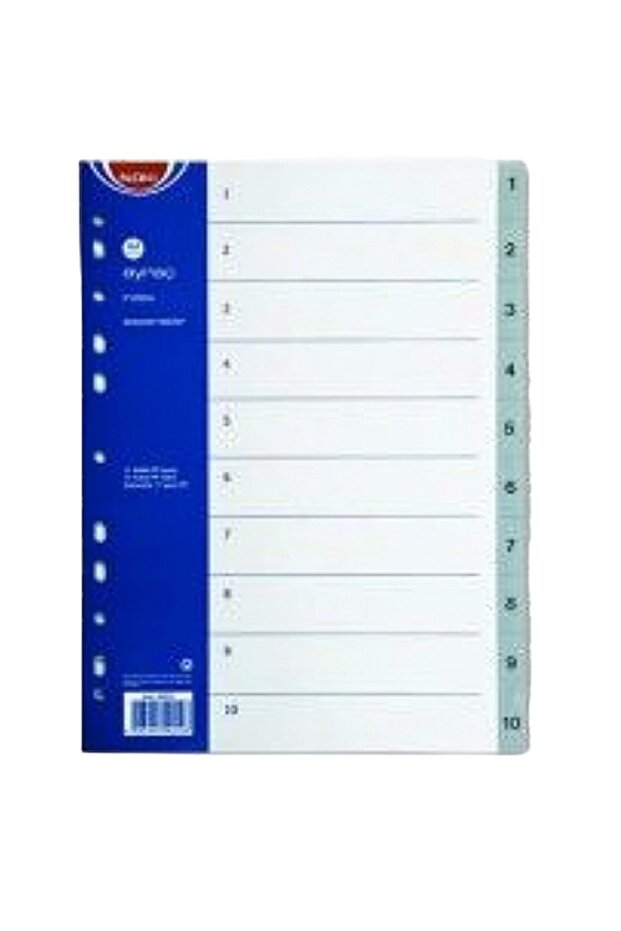 NOKI DIVIDER 1-10 أرقام PP (INDEX SEPERATOR) (5 عبوات)