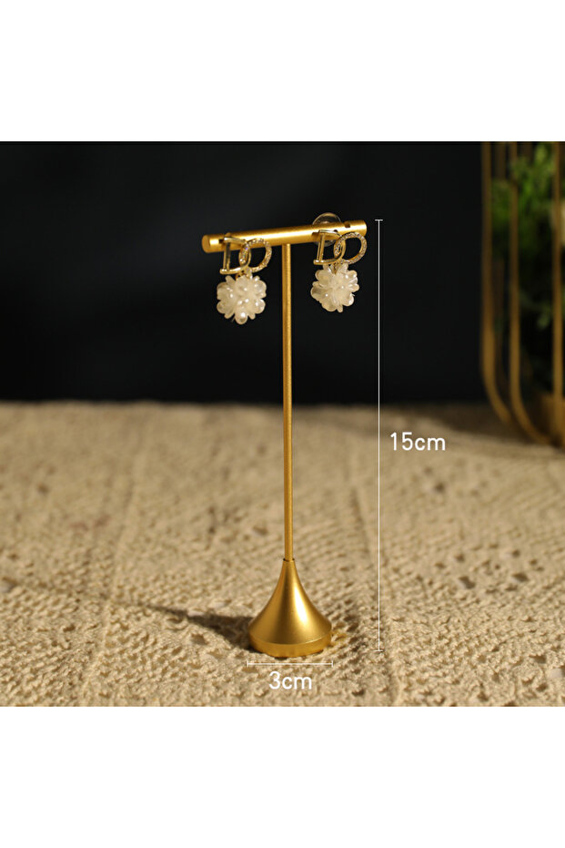 T1-L Jewelry Earrings Display Stand Holder T Bar Rack Tower Metal Earring Bracket Organizer Ear Stud