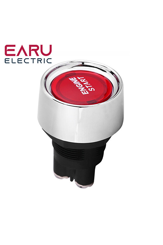 Red 1PC Car Engine Start Ignition Switch 12V 50A 3 Pin SPST Momentary Keyless Push Button Starter Sw - 1