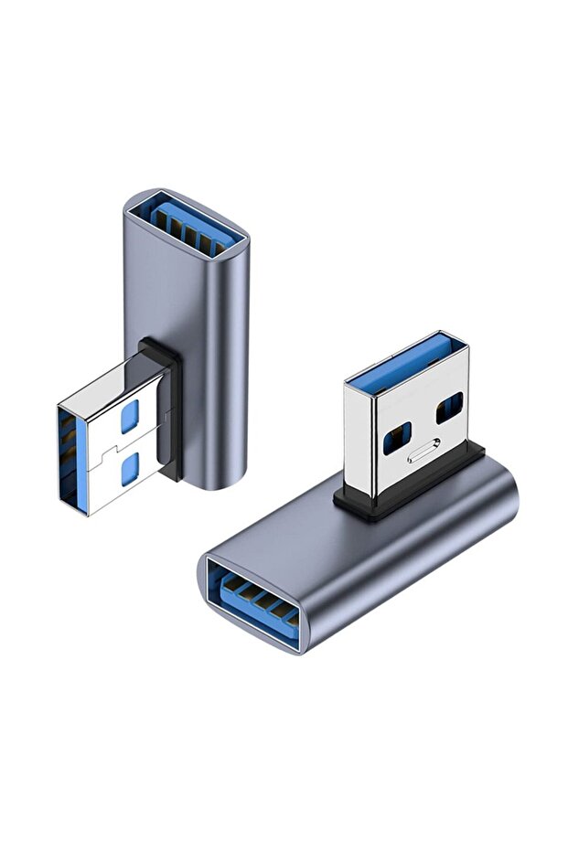 قطعتان من محول USB 3.1 بزاوية 90 درجة من Nnbili، عبوة من قطعتين من محول USB A ذكر إلى أنثى بزاوية يسارية موسع
