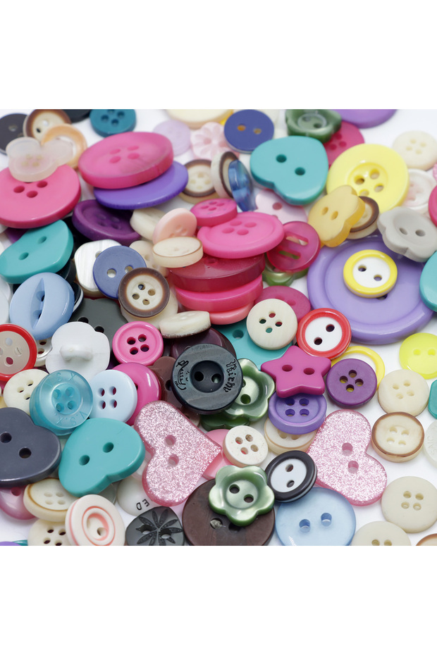 8-30mm Random mixed Resin Buttons Assorted Sizes Craft Buttons About 100Pcs for Sewing DIY Crafts Ch