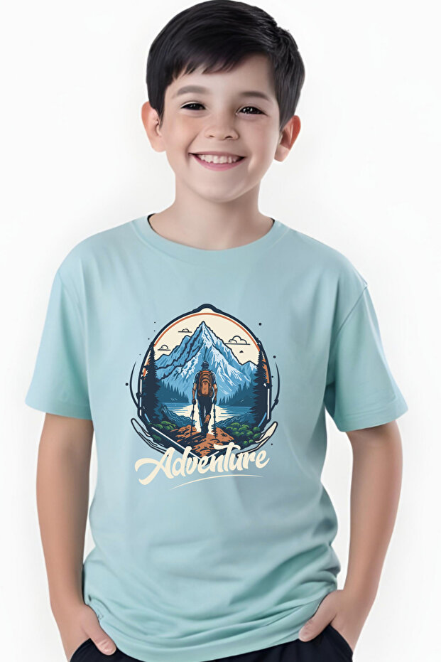 Mountain Adventure Printed Boy's Short Sleeve T-Shirt