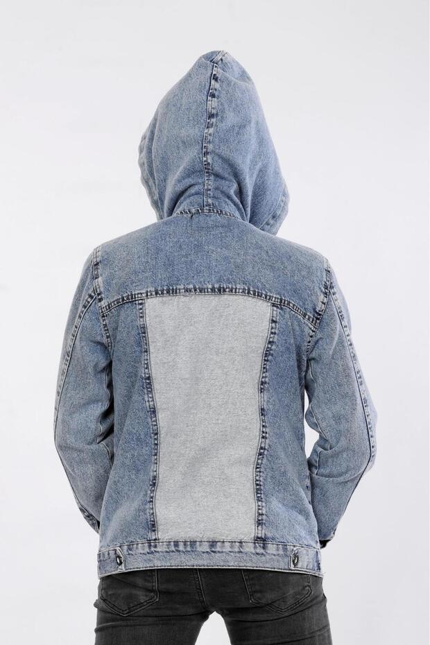 % 100 Pamuk-Kot İki Renkli-Kar Yıkama-Bağcıklı-Ön 4 Cepli-Apoletli-Kapüşonlu-Erkek Çocuk Ceketi - 4