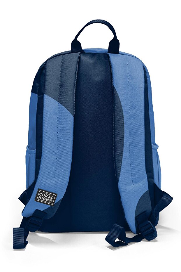 حقيبة ظهر مدرسية منقوشة باللون الأزرق الداكن 23688 - 2