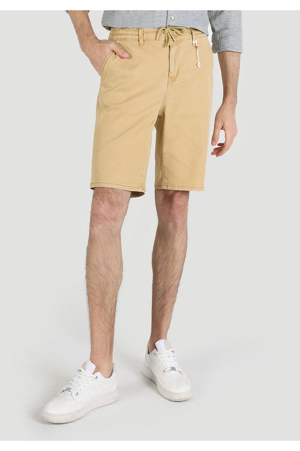 Fit Orta Bel Erkek Camel Jean Şort Cl1064429 - 3