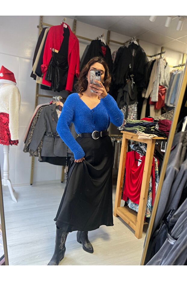 Crop örme hırka - 1