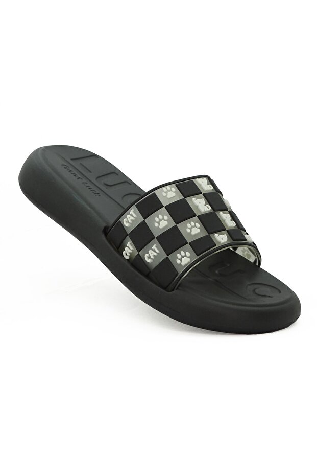 Good Luck Women's Black Comfortable Beach Pool Wet Floor Slippers