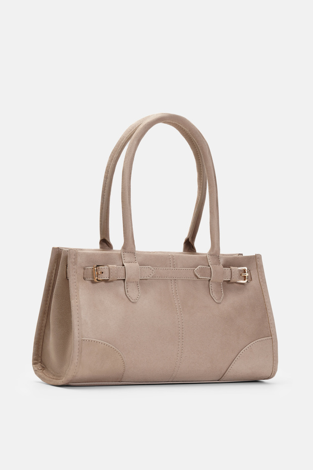 Bej Süet Baget Çanta - 3