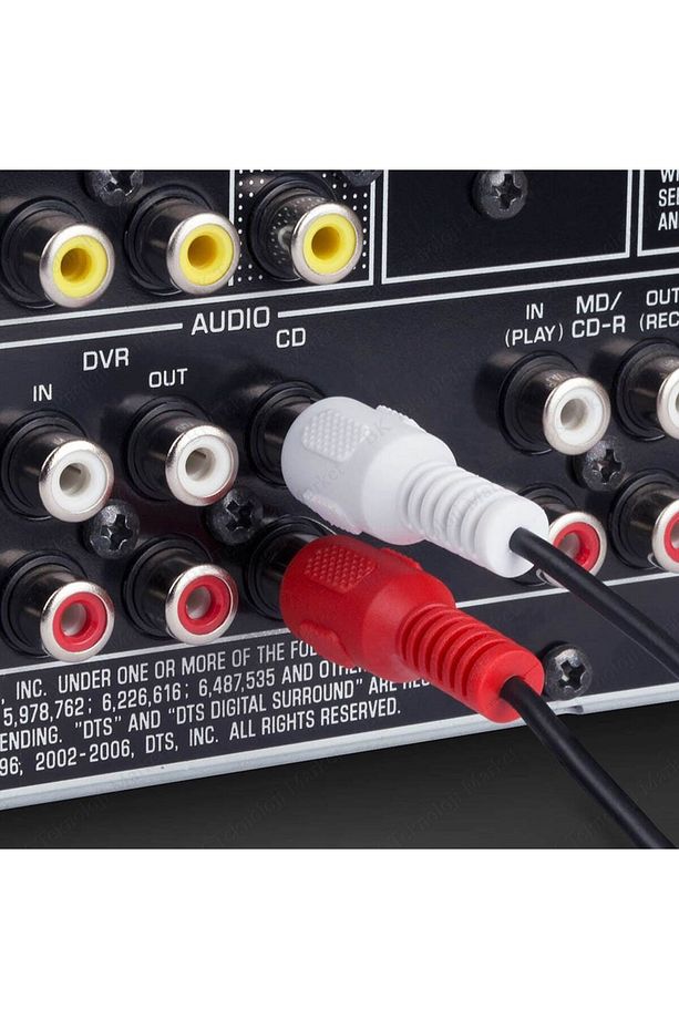 1.5 Metre Siyah Stereo To Rca Kablo 2+1 - 5+1 Bilgisayar Pc Ses Kablosu 3.5 Mm Jak Renkli Kablo - 7