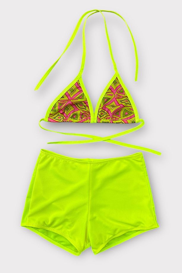 Kız Çocuk Şortlu Bikini Takımı - 1
