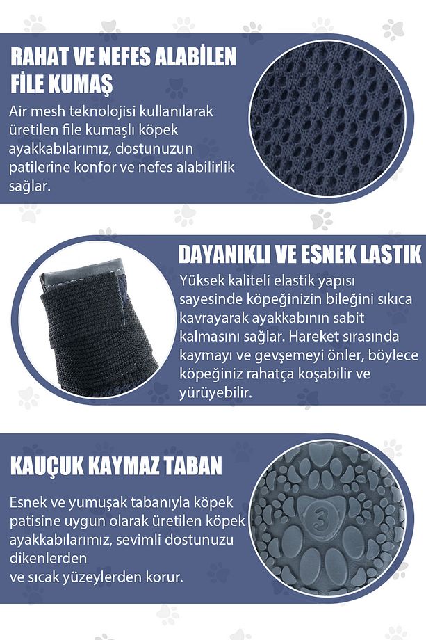 Köpek Ayakkabısı - Lastikli Köpek Ayakkabısı - Kaydırmaz Kauçuk Taban Köpek Ayakkabısı - 6