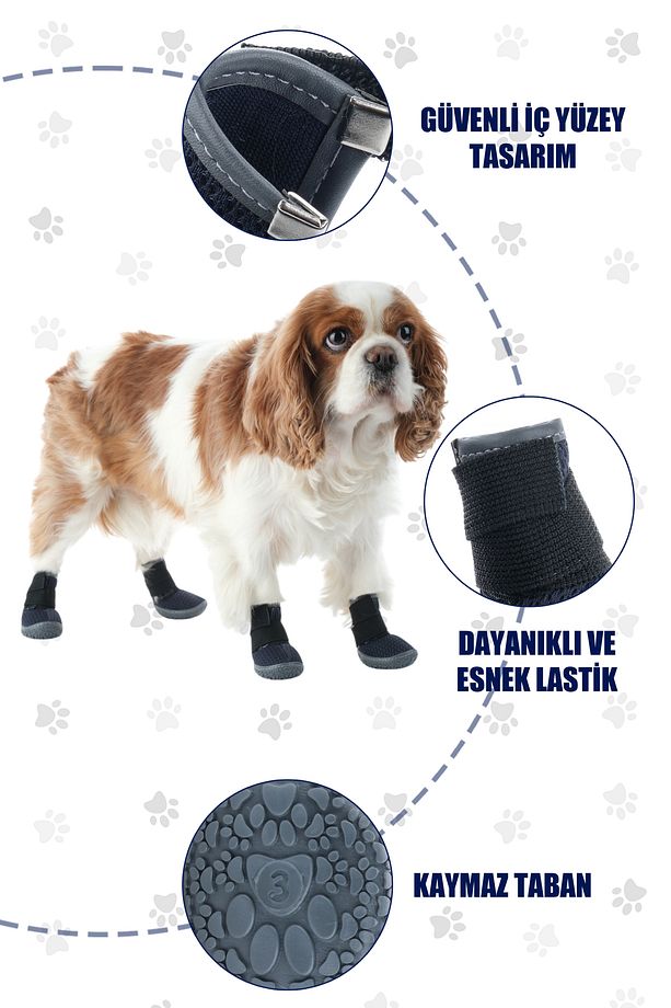 Köpek Ayakkabısı - Lastikli Köpek Ayakkabısı - Kaydırmaz Kauçuk Taban Köpek Ayakkabısı - 7