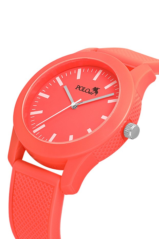 Silicone Cord Unisex Men-Women Sports Wristwatch Fuchsia Color Pl-1510B6X