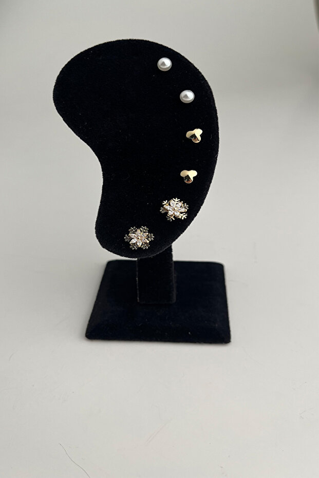 مجموعة أقراط ثلاثية بسيطة - 1