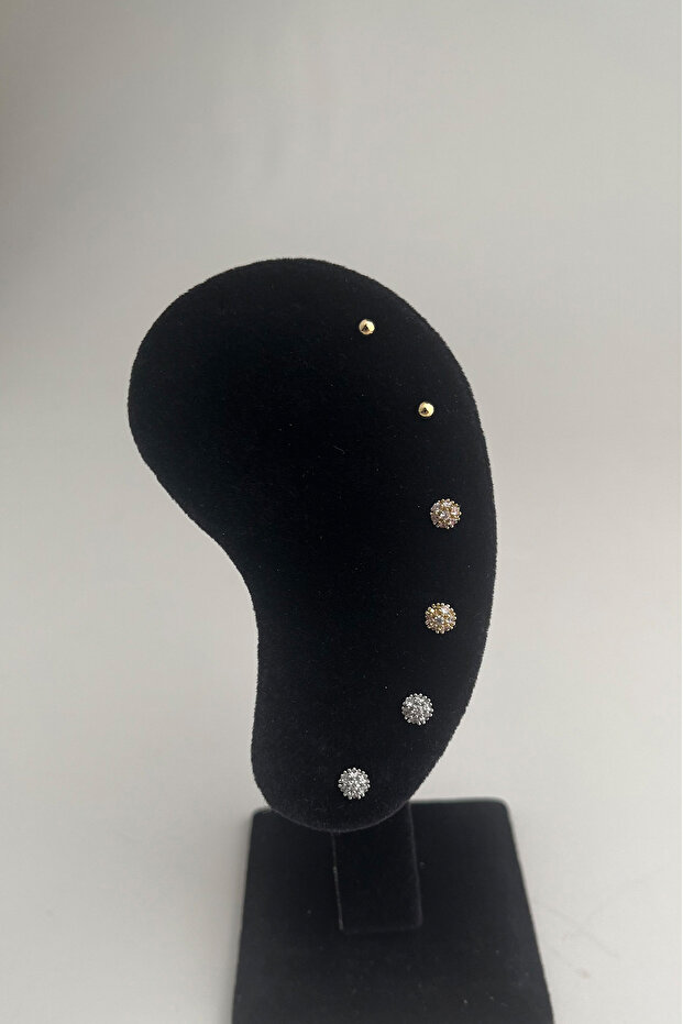 Minimal Üçlü Küpe Seti - 1