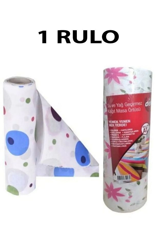 10 Adet Kullan At Masa Örtüsü Sıvı Geçirmez(1 RULO) Tek Kullanımlık 100x120 Cm Piknik Sofra Kağıdı - 1