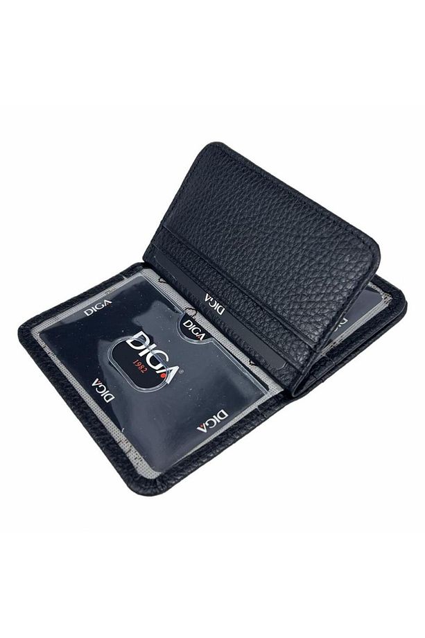 Diga 1169 Hakiki Deri Minimal Kartlık Siyah - 2