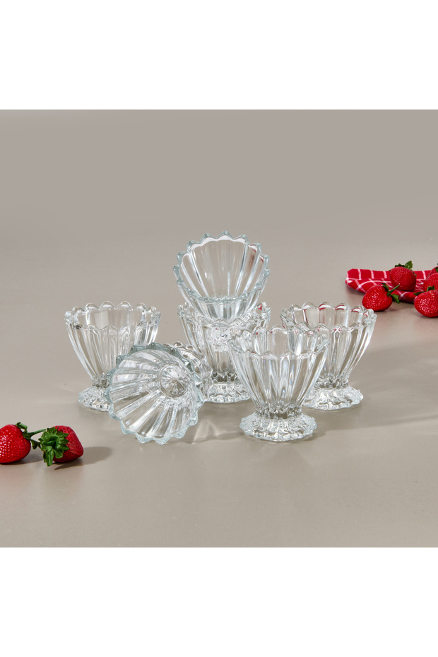 6-Piece Ice Cream Bowl - Clear - 160 ml