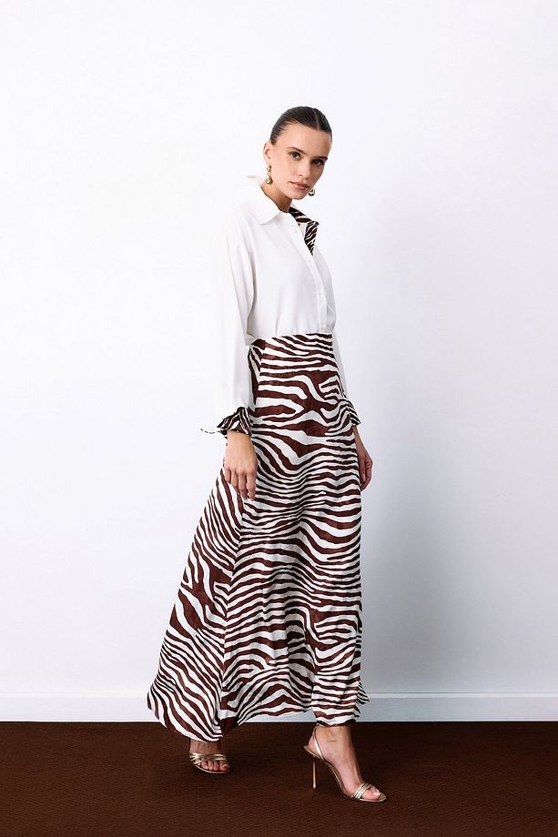 Zebra Desen Etek - Kahve - 4