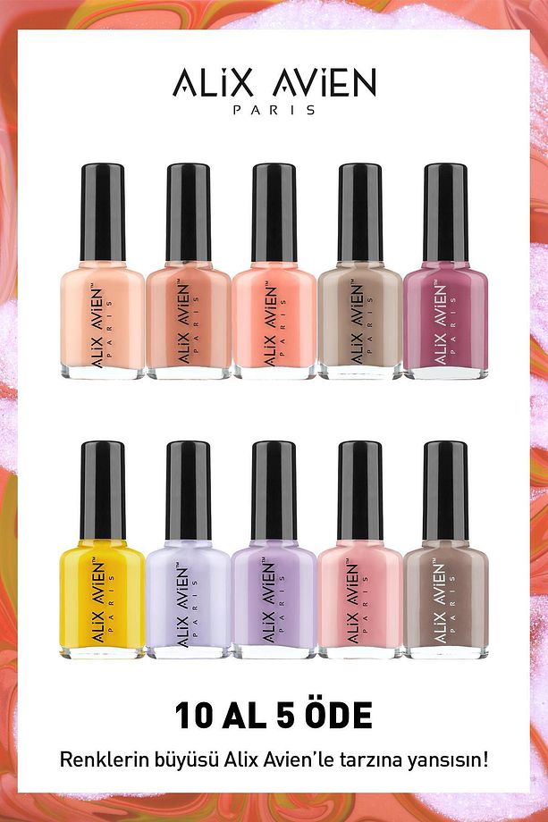 Yüksek Pigmentli Uzun Süre Kalıcı Hızlı Kuruma Sağlayan Parlak Bitişli Oje 10'lu Nail Lacquer Set 02 - 1