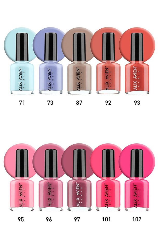 Yüksek Pigmentli Uzun Süre Kalıcı Hızlı Kuruma Sağlayan Parlak Bitişli Oje 10'lu Nail Lacquer Set 01 - 4