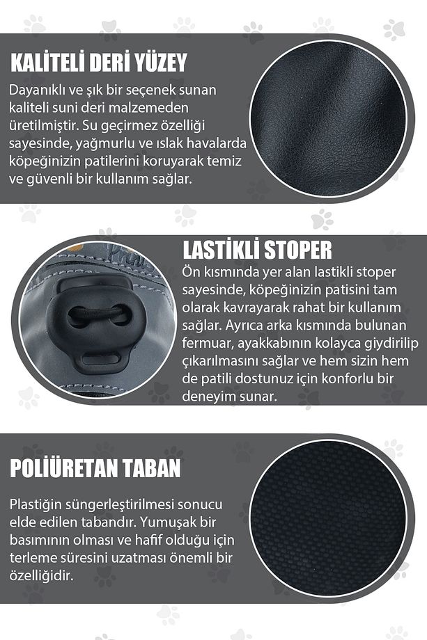 Köpek Ayakkabısı - Suni Deri Köpek Ayakkabısı - Poliüretan Taban Köpek Ayakkabısı - 9