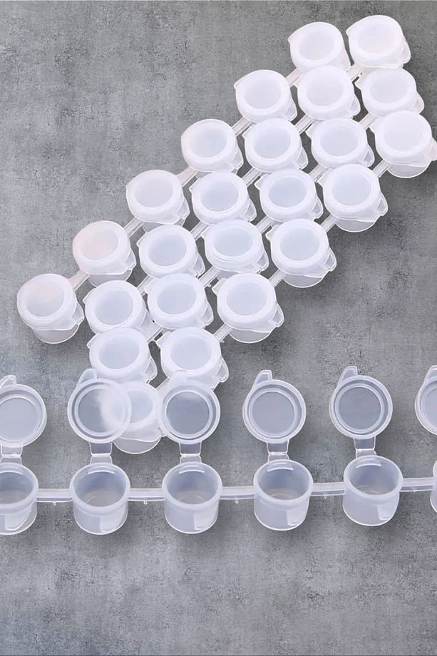 Akrilik Boya Kutusu Saklama Boya kutusu 4 ML Plastik Küçük Kalıp (10) Göz Kapaklı Malerind - 3
